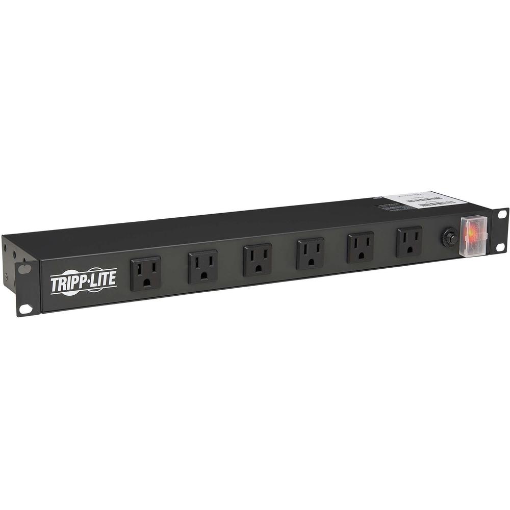 Tripp Lite by Eaton Power Strip Rackmount Metal 120V 5-15R Right Angle 12 Outlet 1U - NEMA 5-15P - 12 NEMA 5-15R. Picture 1