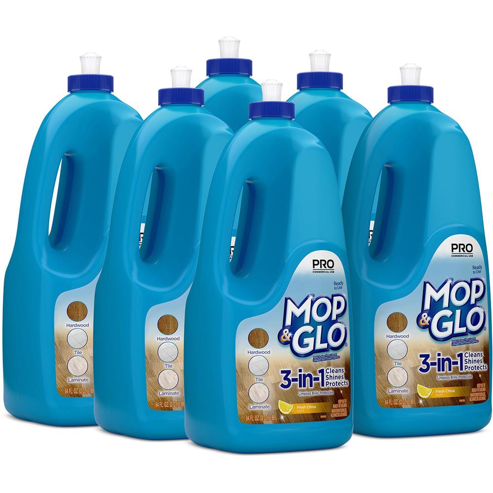 Professional MOP & GLO&reg; Triple Action Floor Shine Cleaner - For Wood Floor, Vinyl Floor, Linoleum Floor, Ceramic Tile Floor, Tile - 64 oz (4 lb) - Fresh Citrus Scent - 6 / Carton - Tan. Picture 1