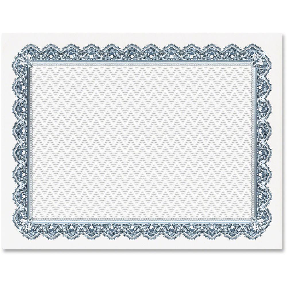 Geographics Blue Royalty Certificate - 24 lb Basis Weight - 11" x 8.5" - Inkjet, Laser Compatible with White Border - Parchment Paper - 50 / Pack. Picture 1