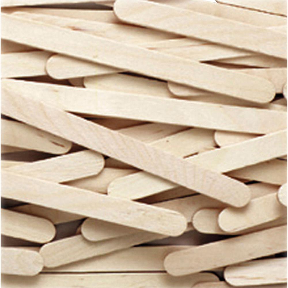 Creativity Street Wood Sticks - Art, Craft - 4.50"Height x 0.38"Width x 4.50"Length - 1000 / Box - Natural - Wood. Picture 1