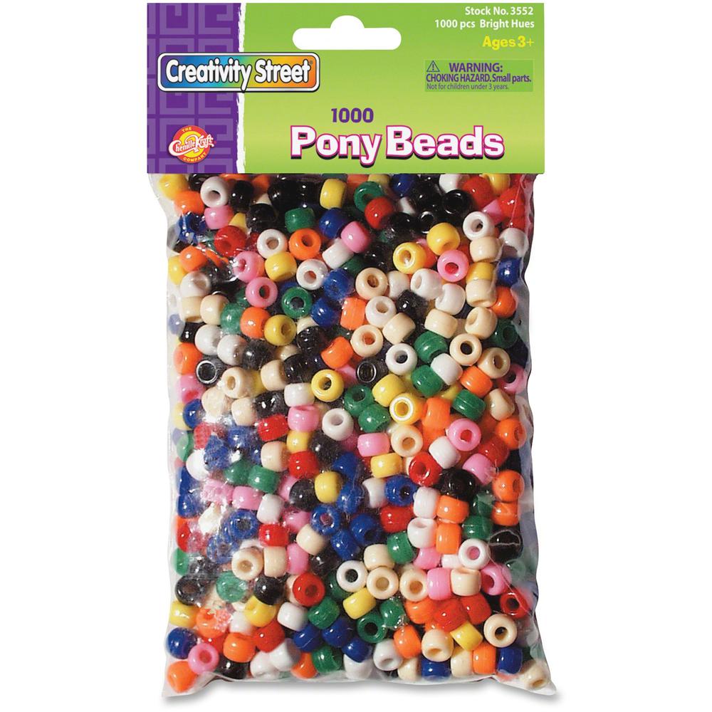 ChenilleKraft Creativity Street Pony Bead - Art, Craft - 1 / Pack - Assorted - Plastic. Picture 1