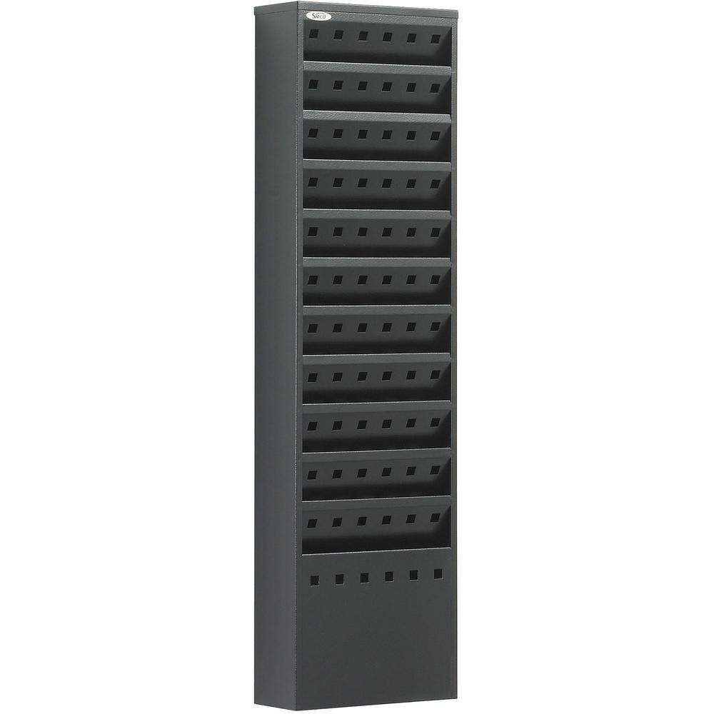 Safco 11-Pocket Steel Magazine Racks - 11 Pocket(s) - 36.25" Height x 10" Width x 4" Depth - Floor - Scratch Resistant - Powder Coated - Black - Steel - 1 Each. Picture 1