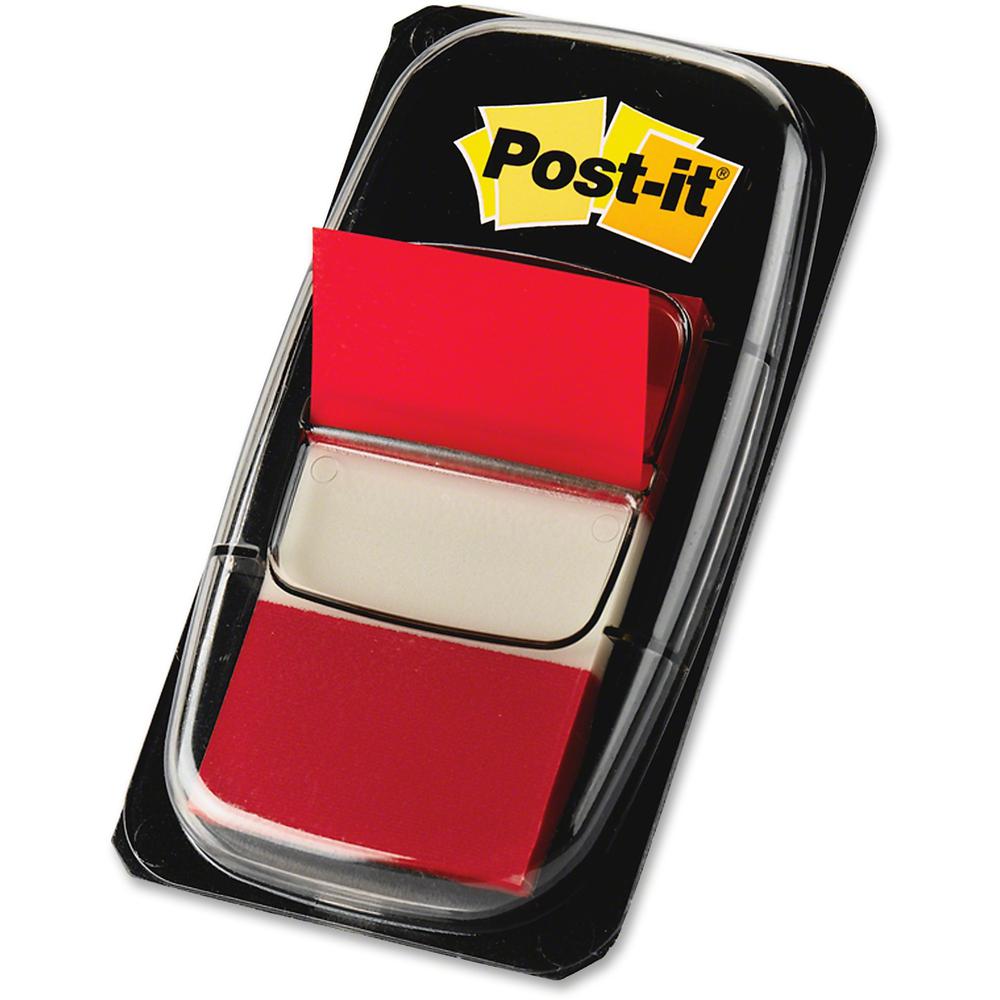 Post-it&reg; Red Flag Value Pack - 600 x Red - 1" x 1 3/4" - Rectangle - Unruled - Red - Removable, Writable - 12 / Box. Picture 1