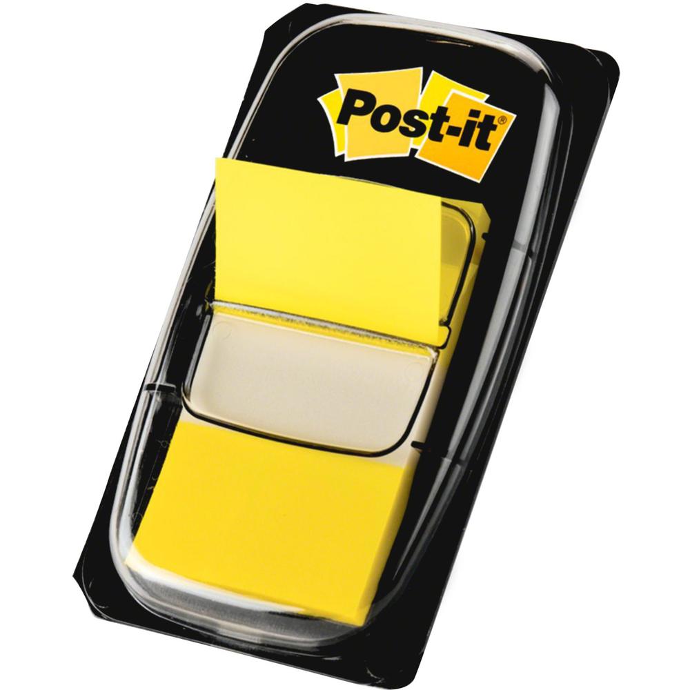 Post-it&reg; Yellow Flag Value Pack - 600 x Yellow - 1" x 1 3/4" - Rectangle - Unruled - Yellow - Removable, Writable, Repositionable - 12 / Box. Picture 1