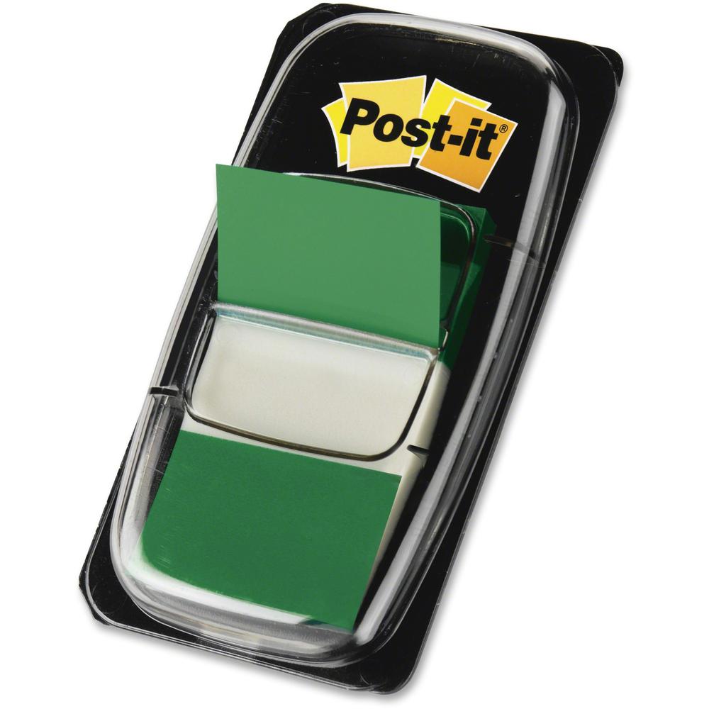 Post-it&reg; Green Flag Value Pack - 600 x Green - 1" x 1 3/4" - Rectangle - Unruled - Green - Removable, Writable - 12 / Box. Picture 1