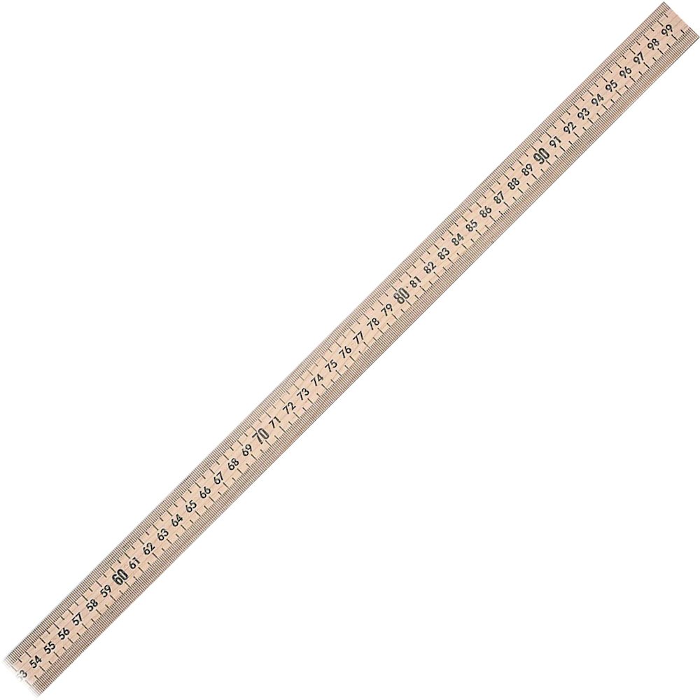 Westcott Hardwood Meterstick - 39.5" Length - 1/8 Graduations - Metric Measuring System - Wood - Woodgrain - 12 / Box. Picture 1