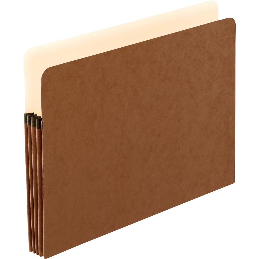 Pendaflex Letter Recycled File Pocket - 8 1/2" x 11" - 3 1/2" Expansion - Red Fiber - Red - Acid-free, Reinforced Gusset, Rip Resistant - 30% Recycled - 50 / Carton. Picture 1