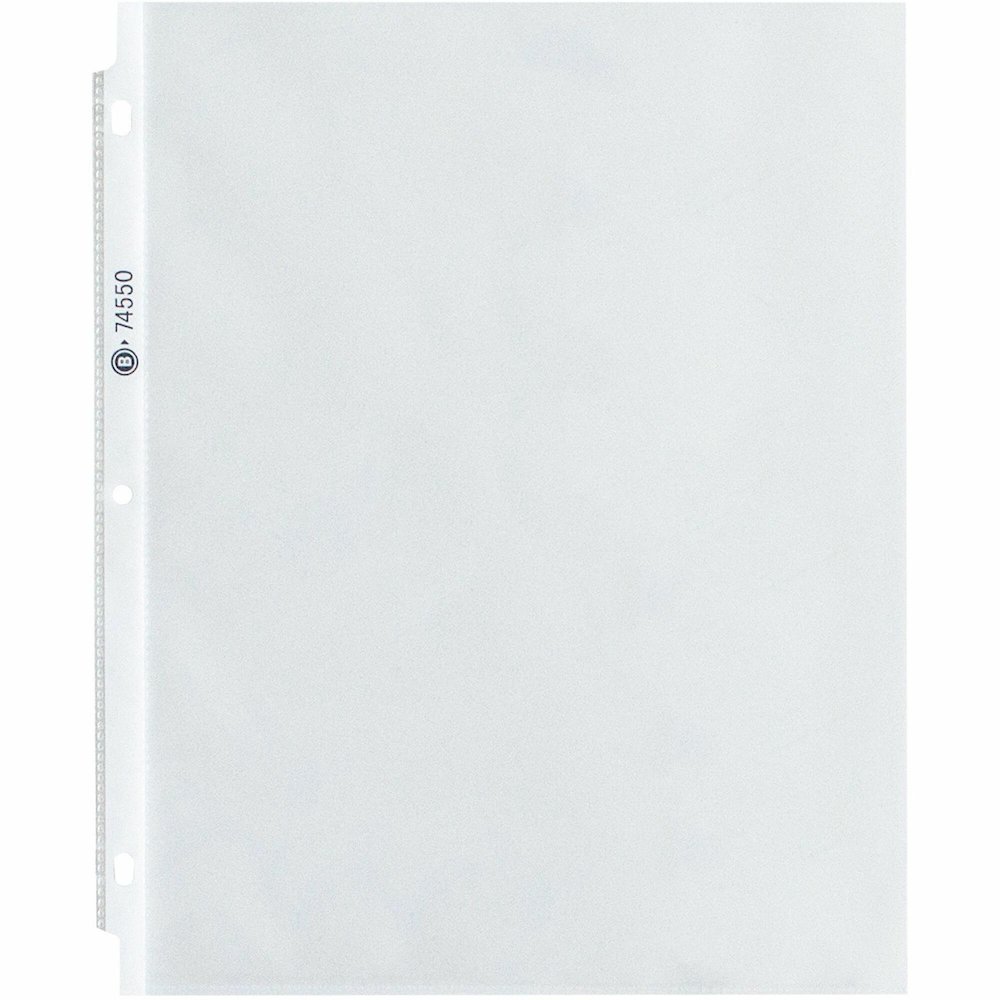 Business Source Top-Loading Poly Sheet Protectors - 3.3 mil Thickness - For Letter 8 1/2" x 11" Sheet - 3 x Holes - Ring Binder - Rectangular - Clear - Polypropylene - 100 / Box. Picture 1