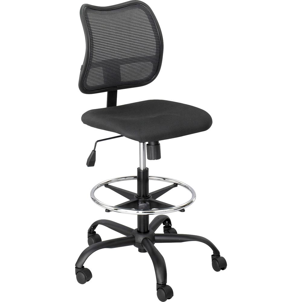 Safco Vue Extended Height Mesh Chair - Black Polyester Seat - Nylon Back - 5-star Base - Black - 1 Each. Picture 1