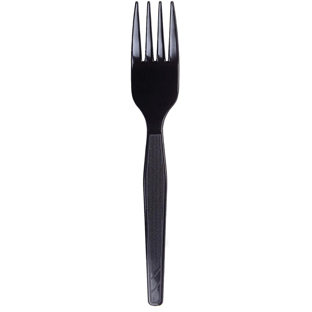 Dixie Medium-Weight Disposable Plastic Forks by GP Pro - 1000/Carton - Black. Picture 1