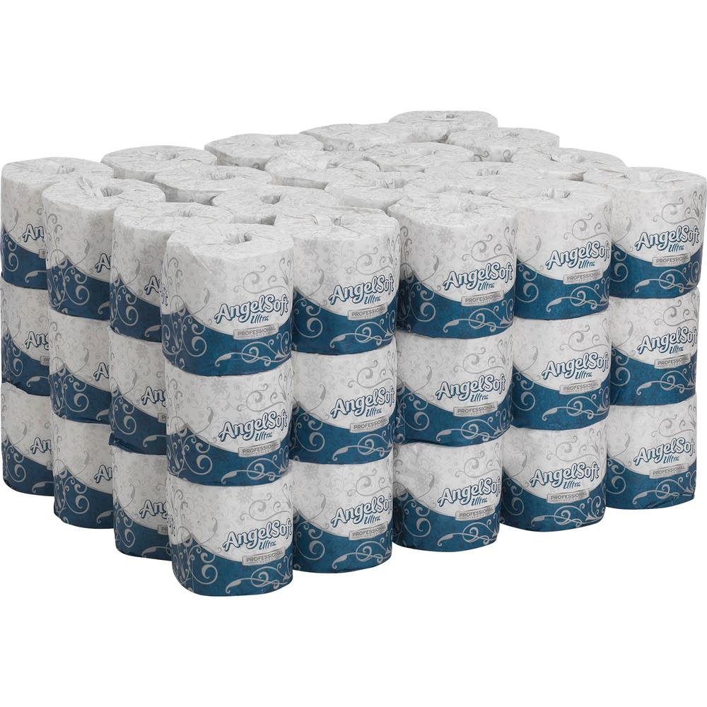 Angel Soft Ultra Professional Series Embossed Toilet Paper - 2 Ply - 4.05" x 4.50" - 400 Sheets/Roll - White - 60 / Carton. Picture 1