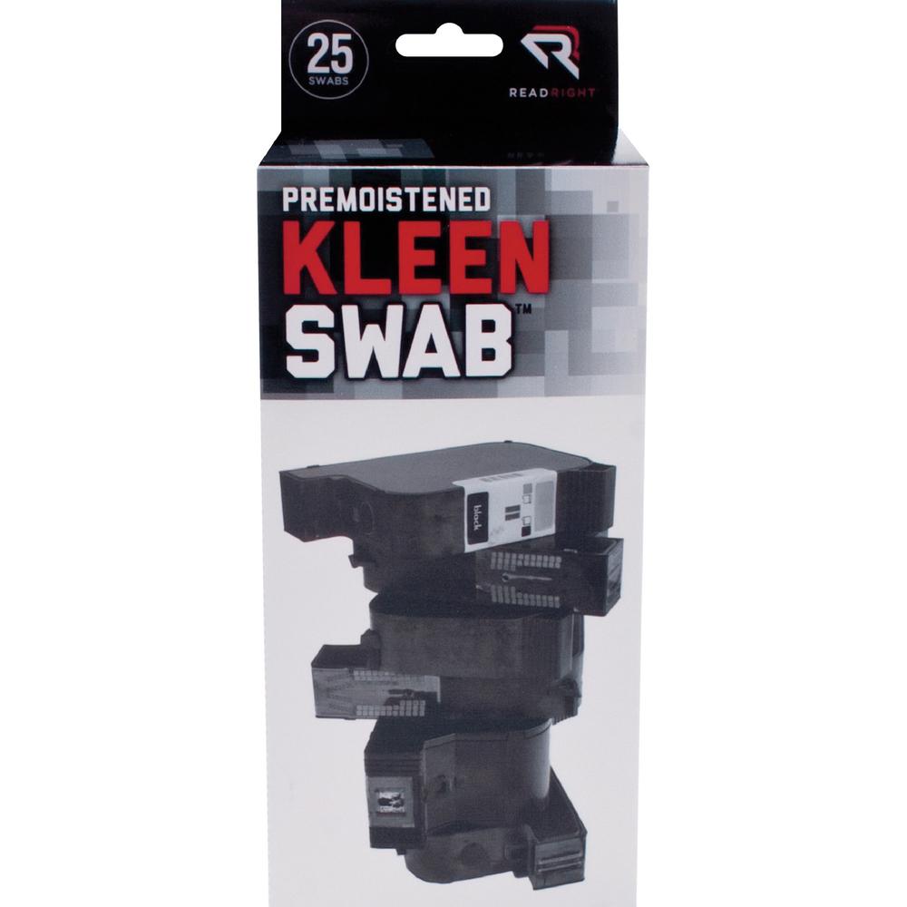 Read Right KleenSwab Presaturated Swabs - For Keyboard, Printer Head, Ink Cartridge, Home/Office Equipment - 25 / Box. Picture 1