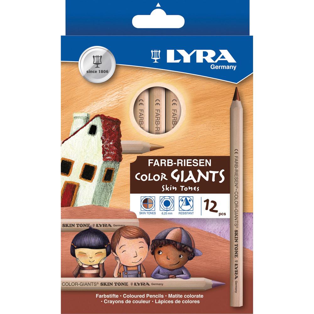 Lyra Color-Giants Skin Tone Colored Pencils - 6.3 mm Assorted Lead - 1 Set. Picture 1
