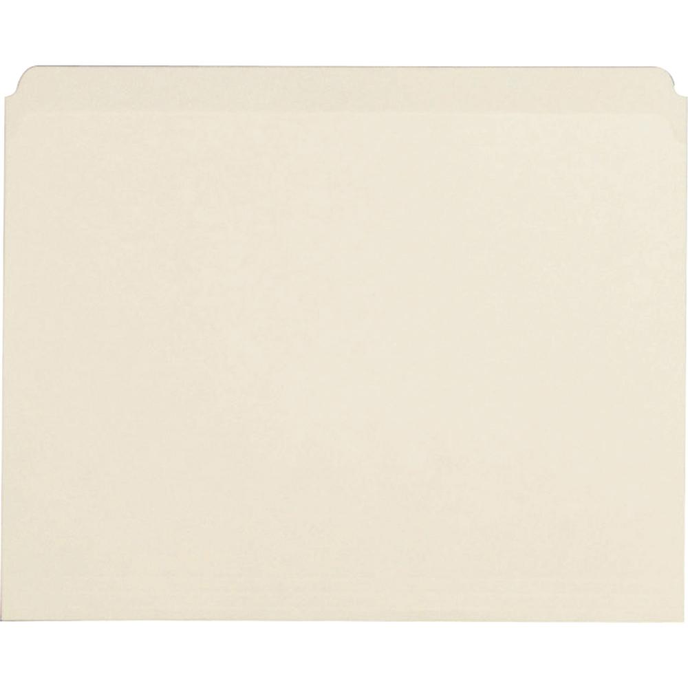 Business Source Straight Tab Cut Letter Recycled Top Tab File Folder - 8 1/2" x 11" - 3/4" Expansion - 11 pt. - Manila Paper - Manila - 10% Recycled - 100 / Box. Picture 1