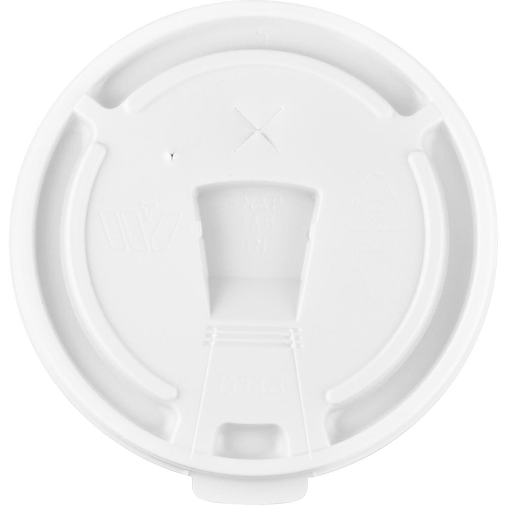Genuine Joe 12oz-24oz Hot/Cold Foam Cup Lids - White - 100/Pack - 10 / Carton. Picture 1