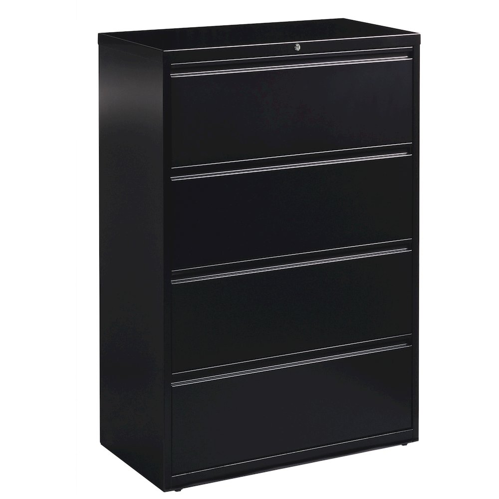 Lorell Fortress Series Lateral File - 36" Width x 18.6" Depth x 52.5" Height - 4 x Drawer(s) for File - Letter, Legal, A4 - Lateral - Ball-bearing Suspension, Leveling Glide, Label Holder, Interlockin. Picture 1