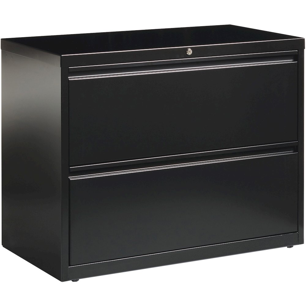 Lorell Fortress Series Lateral File - 36" Width x 18.6" Depth x 28.1" Height - 2 x Drawer(s) for File - Letter, Legal, A4 - Lateral - Leveling Glide, Label Holder, Ball-bearing Suspension, Interlockin. Picture 1