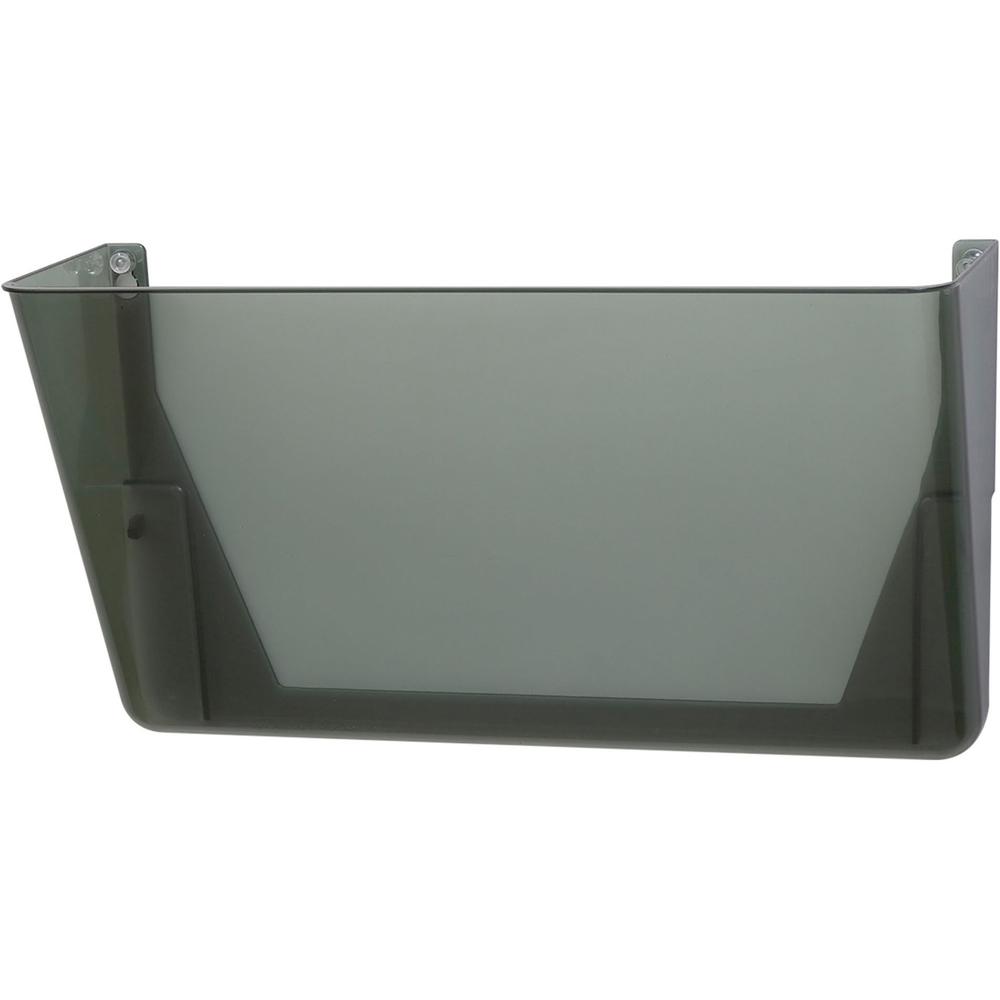 Officemate Mountable Wall File - 7" Height x 13" Width x 4.1" Depth - Smoke - Plastic - 1 Each. Picture 1