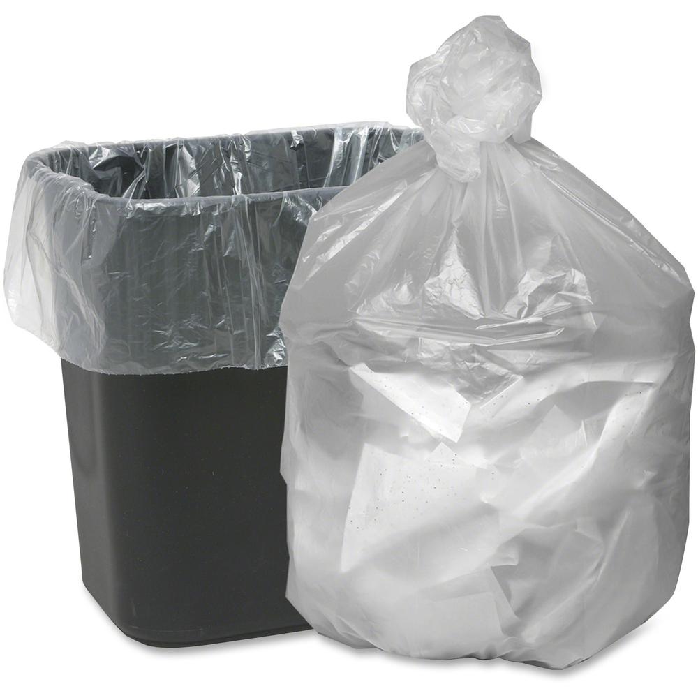 Berry Translucent Waste Can Liners - Small Size - 10 gal Capacity - 24" Length x 24" Width x 0.20 mil (5 Micron) Thickness - High Density - Natural - Can - 1000 / Carton. Picture 1