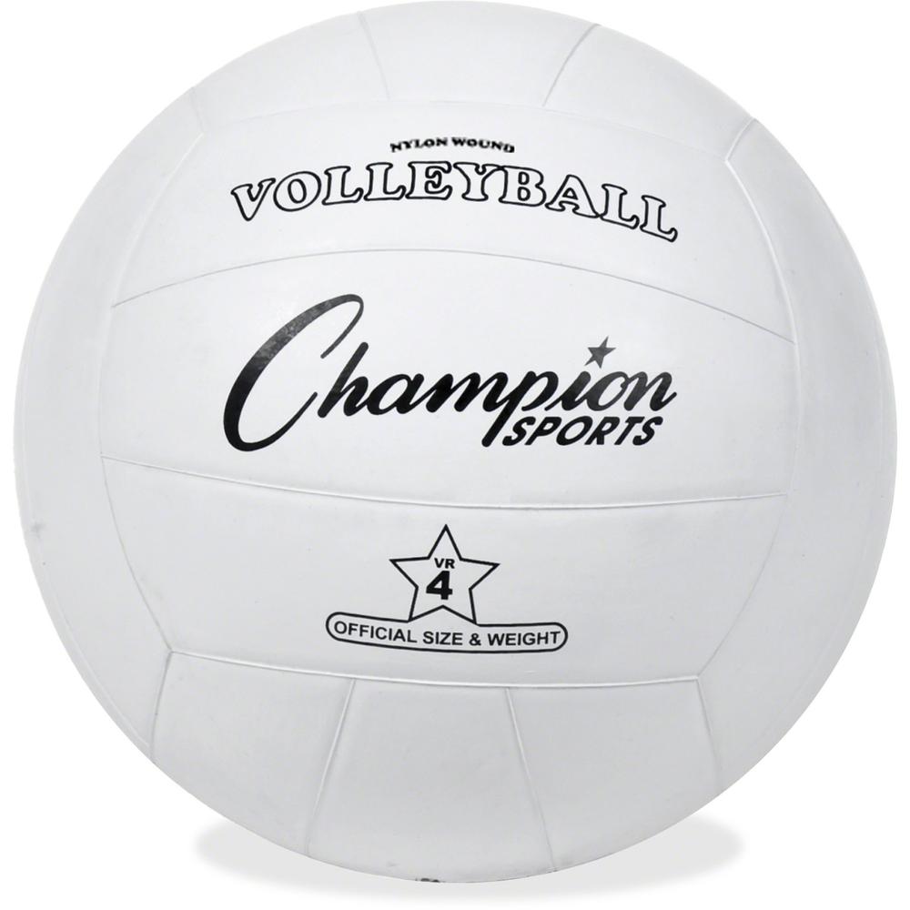 Champion Sports Rubber Volleyball - Rubber, Nylon - White - 1  Each. Picture 1