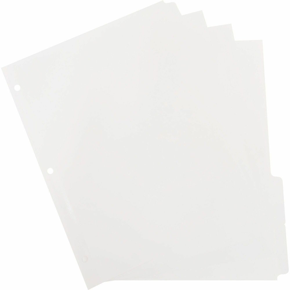 Business Source 3-Ring Plain Tab Indexes - 5 Write-on Tab(s) - 5 Tab(s)/Set - 2" Tab Width - 8.5" Divider Width x 11" Divider Length - Letter - 3 Hole Punched - White Divider - 100% Yes - Mylar Reinfo. Picture 1
