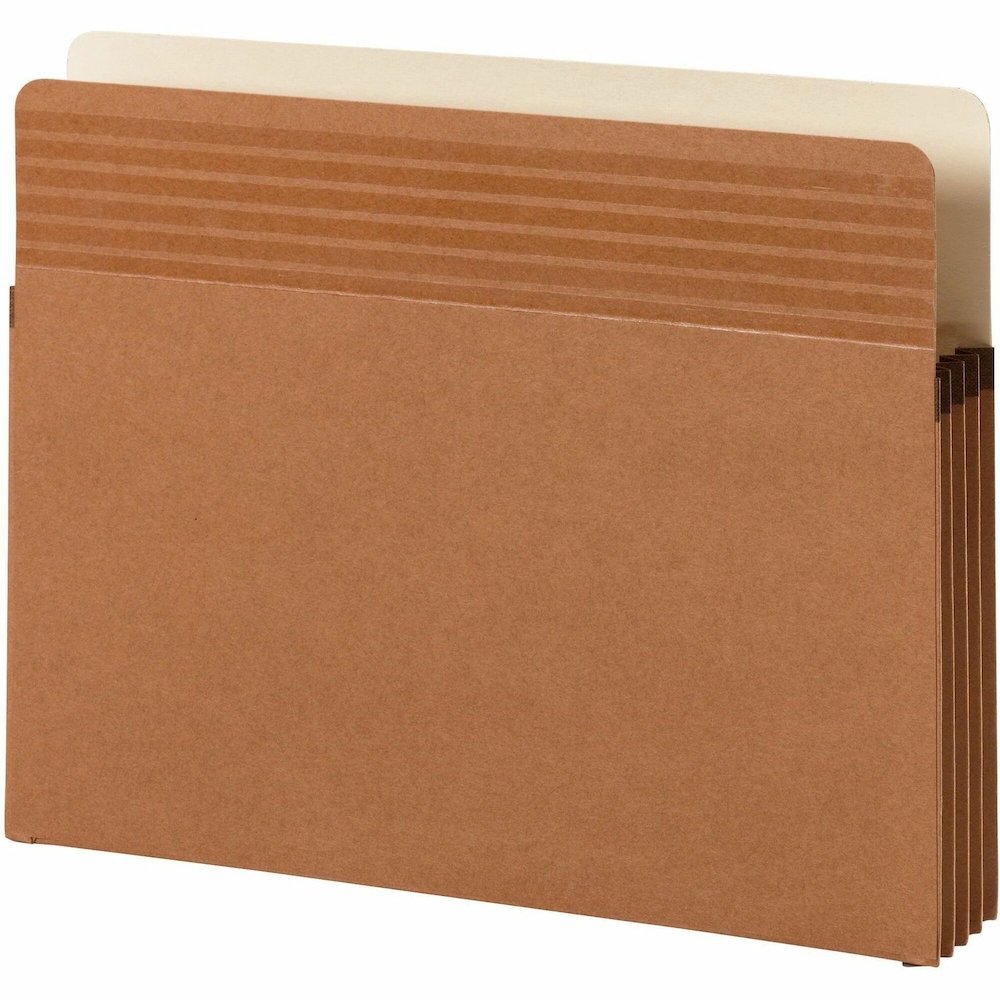 Smead Easy Grip Straight Tab Cut Letter Recycled File Pocket - 8 1/2" x 11" - 3 1/2" Expansion - Redrope - Tear Proof, Reinforced Gusset, Tear Resistant - 30% Recycled - 25 / Box. Picture 1
