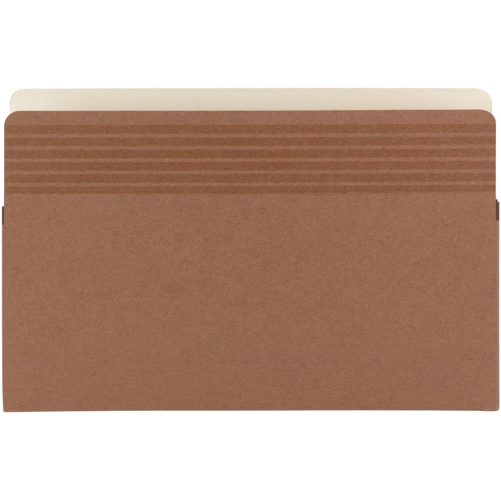 Smead Easy Grip Straight Tab Cut Legal Recycled File Pocket - 8 1/2" x 14" - 3 1/2" Expansion - Pressboard - Redrope - 30% Recycled - 25 / Box. Picture 1