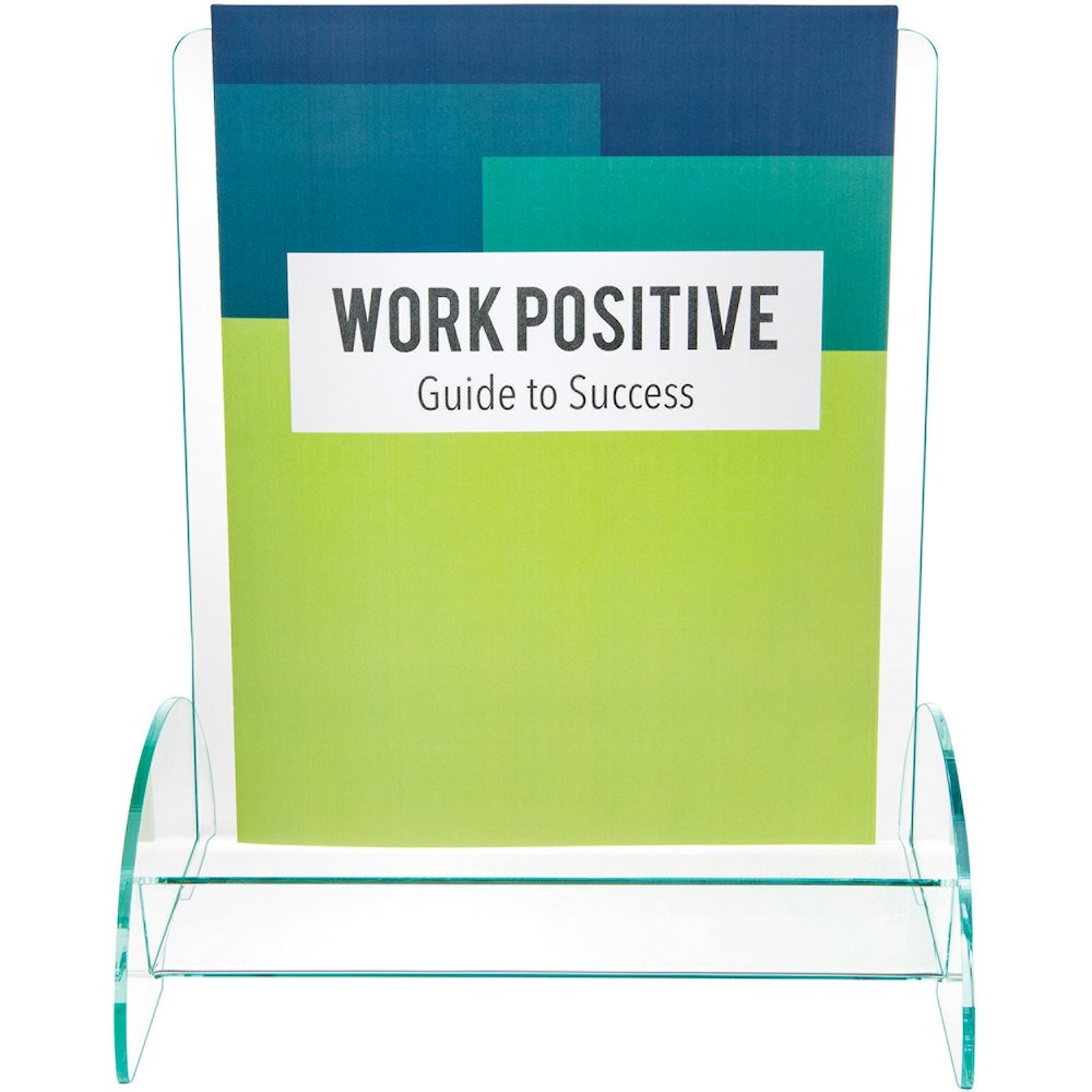 Deflecto Magazine-size Euro-style Docuholder - Support 9.25" x 3.25" Media - 11" Height x 9.8" Width x 6.3" Depth - Acrylic - Clear, Green Tint - Durable, Lightweight - 1 Each. Picture 1