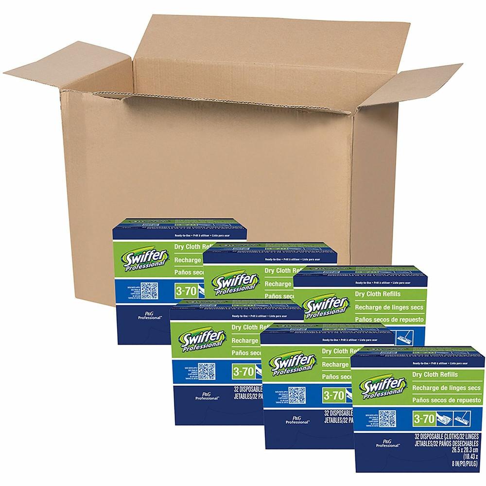 Swiffer Sweeper Dry Cloths Refill - Unscented - Cloth - White - 32/Box - 6 / Carton. Picture 1