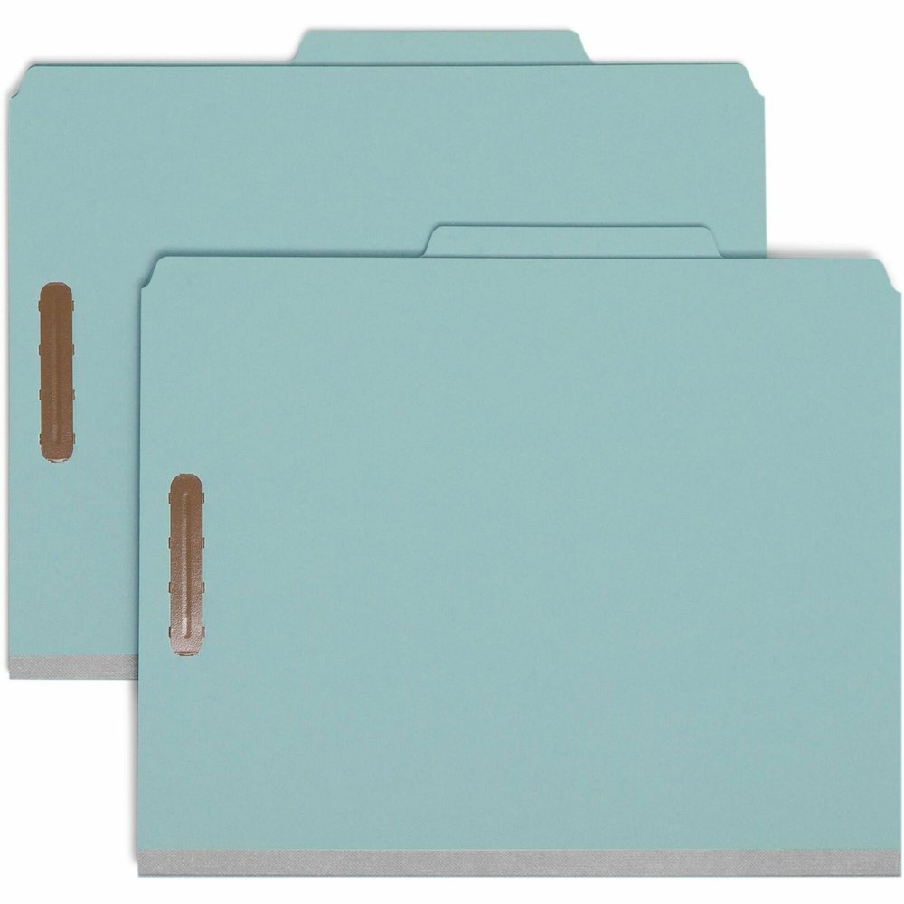 Smead 2/5 Tab Cut Letter Recycled Classification Folder - 8 1/2" x 11" - 2" Expansion - 2 x 2K Fastener - 2" Fastener Capacity - Top Tab Location - Right of Center Tab Position - 2 Divider - 25 pt. - . Picture 1