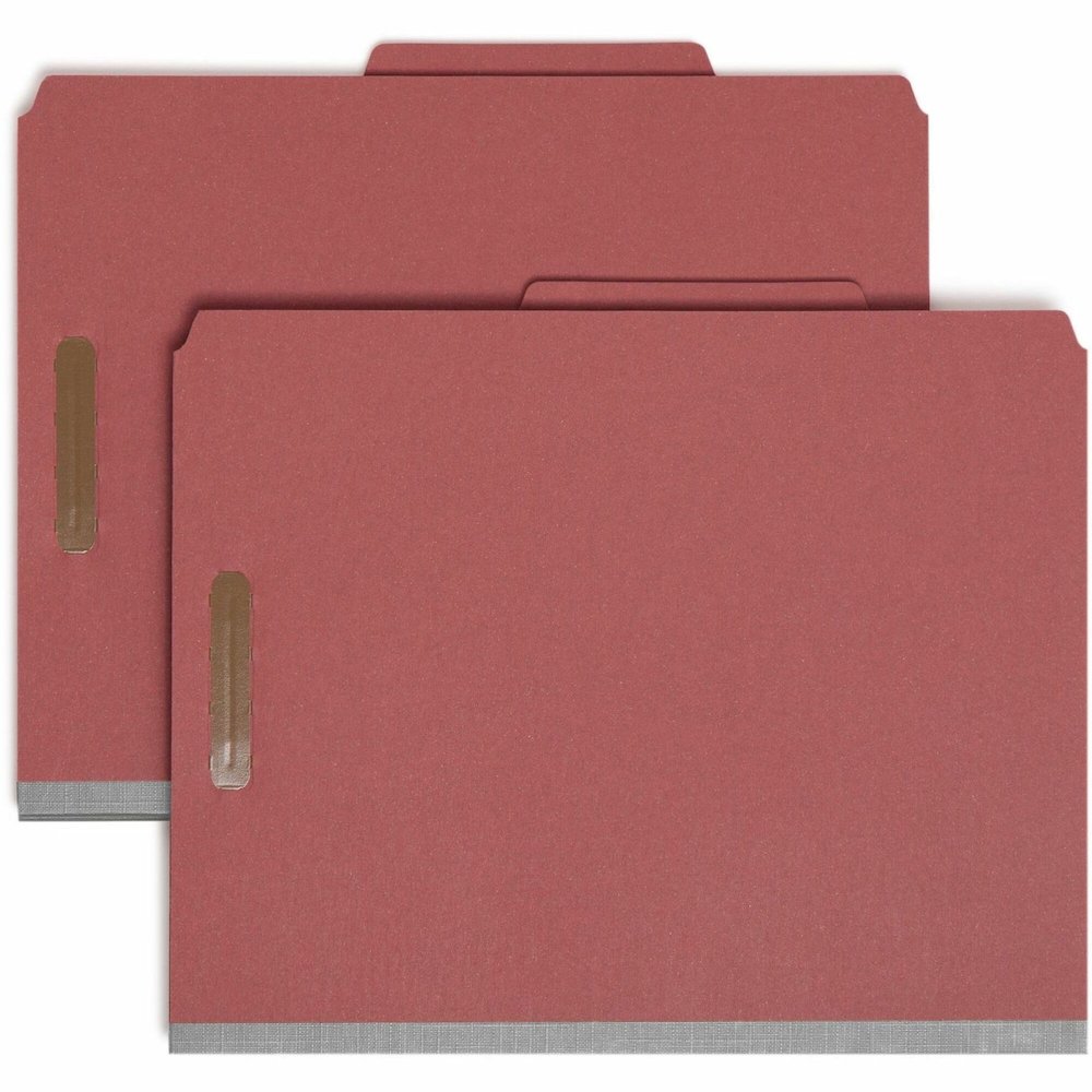 Smead 13723 2/5 Tab Cut Letter Recycled Classification Folder - 8 1/2" x 11" - 2" Expansion - 4 x 2K Fastener - 2" for Folder, 1" for Divider - Top Tab Location - Right of Center Tab Position - 1 Divi. Picture 1
