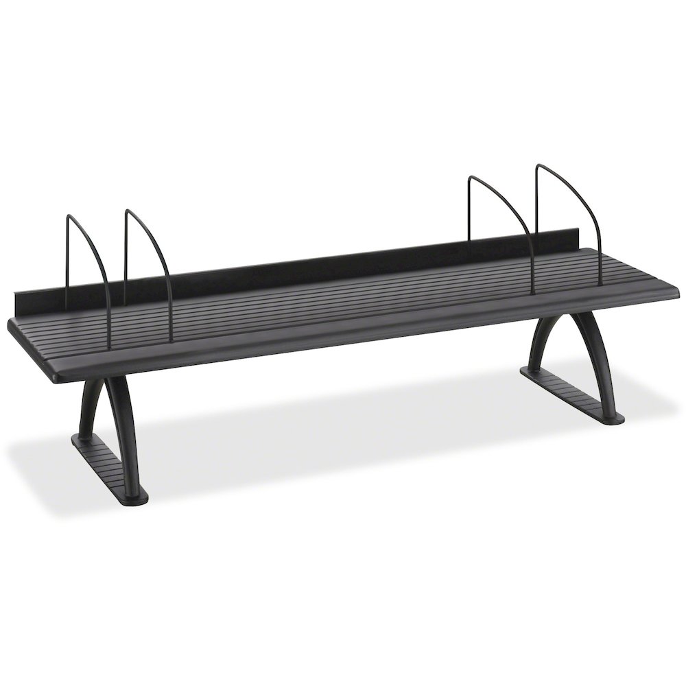 Safco Retainer Lip Desk Riser - 8.25" Height x 42" Width x 12.25" Depth - Swivel - Black - Melamine - 1 Each. Picture 1