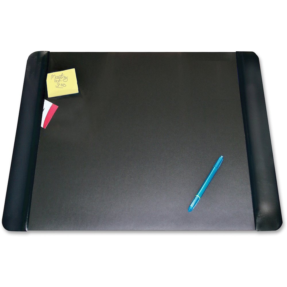 Artistic Matte Black Executive Desk Pad - Rectangular - 24" Width x 19" Depth - Foam Backing - Vinyl - Black. Picture 1