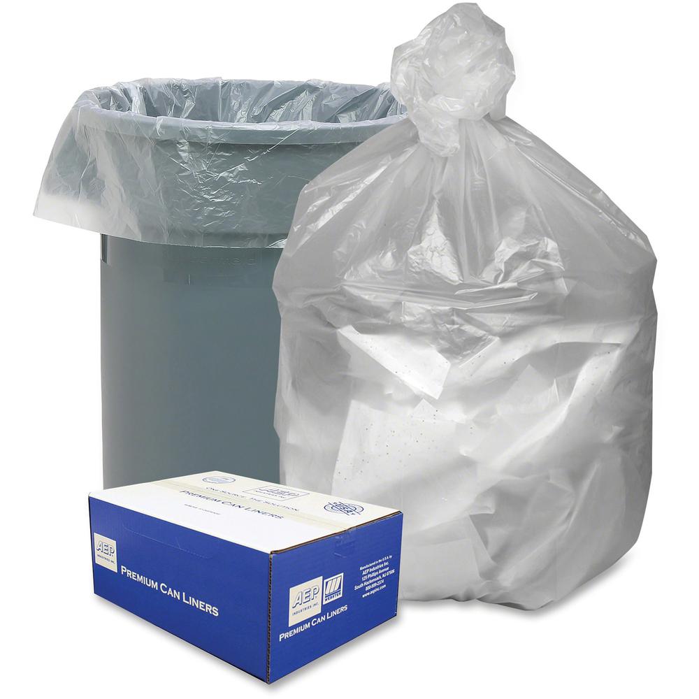 Berry Translucent Waste Can Liners - Extra Large Size - 56 gal Capacity - 48" Length x 43" Width x 0.55 mil (14 Micron) Thickness - High Density - Natural - Resin - Can - 200 / Carton. Picture 1
