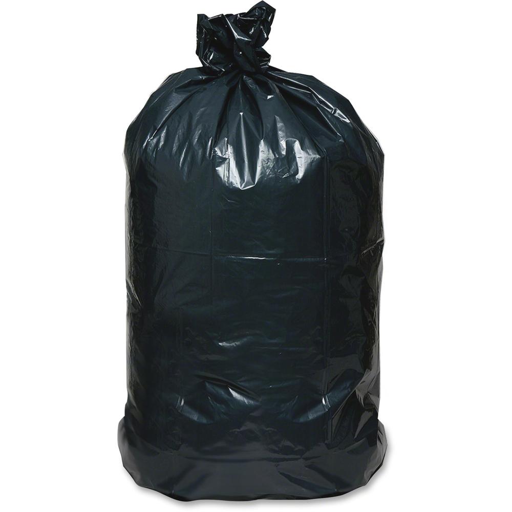 Berry Reclaim Heavy-Duty Recycled Can Liners - Extra Large Size - 60 gal Capacity - 58" Length x 38" Width x 1.65 mil (42 Micron) Thickness - Black - Plastic - Can - Recycled - 100 / Carton. Picture 1