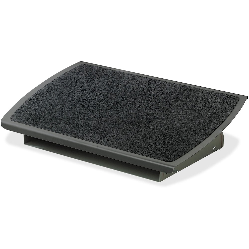 3M Ergonomic Adjustable Footrest - 4" to 4.75" Adjustable Height - 30&deg; Tilt - Gray - 1 Each. Picture 1