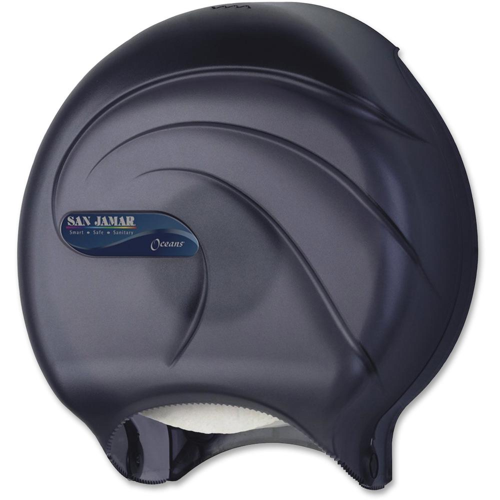 San Jamar Soloette 9" JBT Dispenser - Roll Dispenser - 1 x Roll - 12" Height x 10.3" Width x 5.6" Depth - Plastic - Black Pearl - Durable, Break Resistant, Key Lock, Long Lasting, Damage Resistant - 1. Picture 1