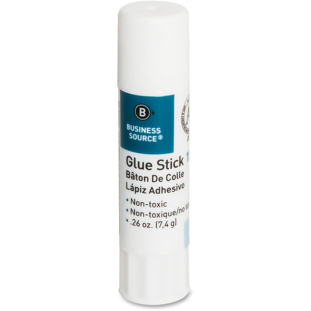 Business Source Value Pack Glue Sticks - 0.26 oz - White - 18 / Pack. Picture 1