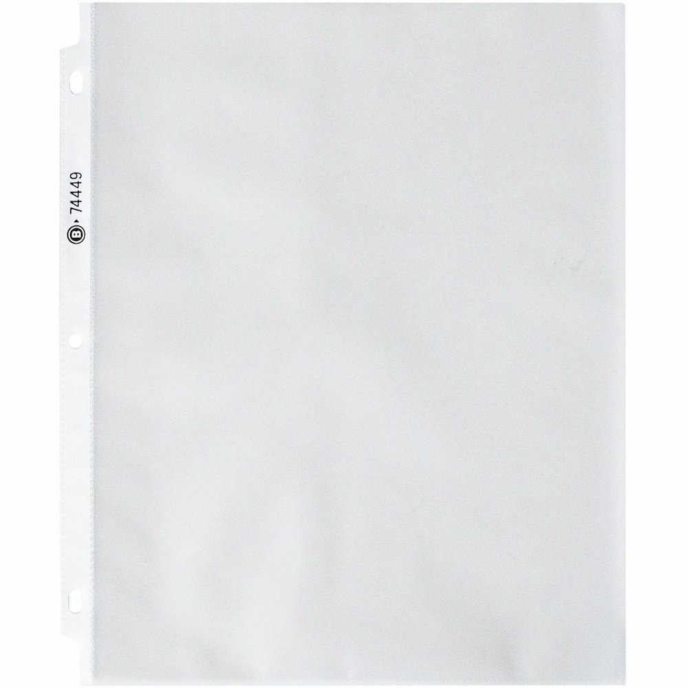 Business Source Nonglare Top-loading Sheet Protectors - 11" Height x 9" Width x 3.3 mil Thickness - For Letter 8 1/2" x 11" Sheet - Ring Binder - Rectangular - Clear - Polypropylene - 100 / Box. Picture 1