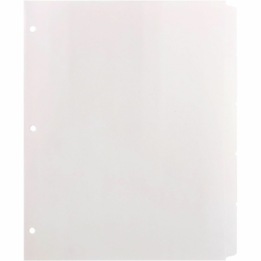 Business Source Reinforced Hole Punched Indexes - 5 Write-on Tab(s) - 5 Tab(s)/Set - 3 Hole Punched - White Divider - 100% Yes - Non-laminated, Mylar Reinforcement - 1 Box. Picture 1