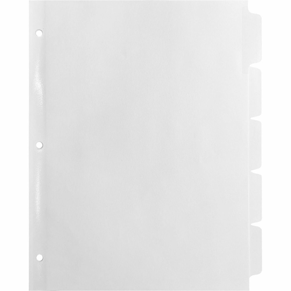 Business Source Punched Laser Index Dividers - 5 Blank Tab(s) - 5 Tab(s)/Set - 8.5" Divider Width x 11" Divider Length - Letter - 3 Hole Punched - White Paper Divider - White Tab(s) - 100% Recycled - . Picture 1