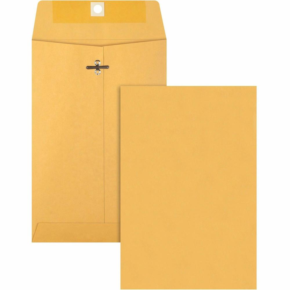 Business Source Heavy-duty Metal Clasp Envelopes - Clasp - #55 - 6" Width x 9" Length - 28 lb - Clasp - Kraft - Kraft - 100 / Box. Picture 1