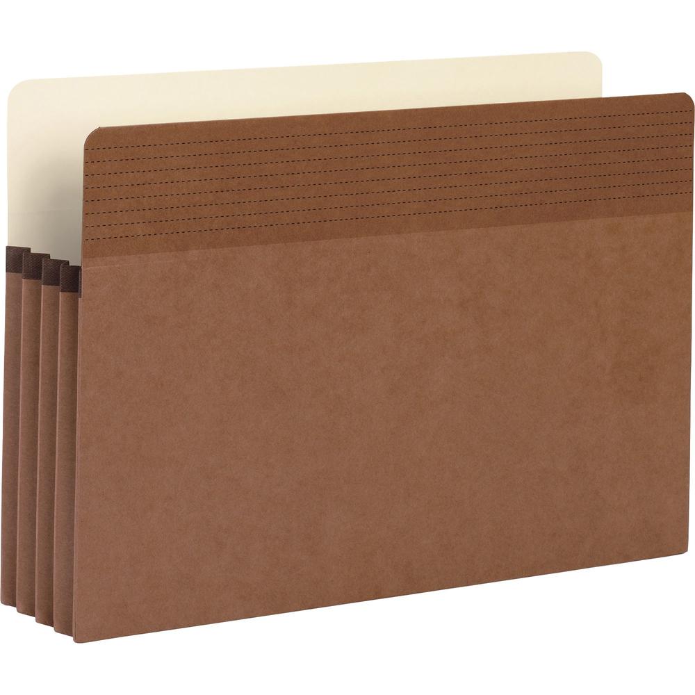 Business Source Straight Tab Cut Legal Recycled File Pocket - 8 1/2" x 14" - 3 1/2" Expansion - Redrope - Redrope - Tear Proof, Tyvek Gusset, Reinforced Gusset - 30% Recycled - 25 / Box. Picture 1