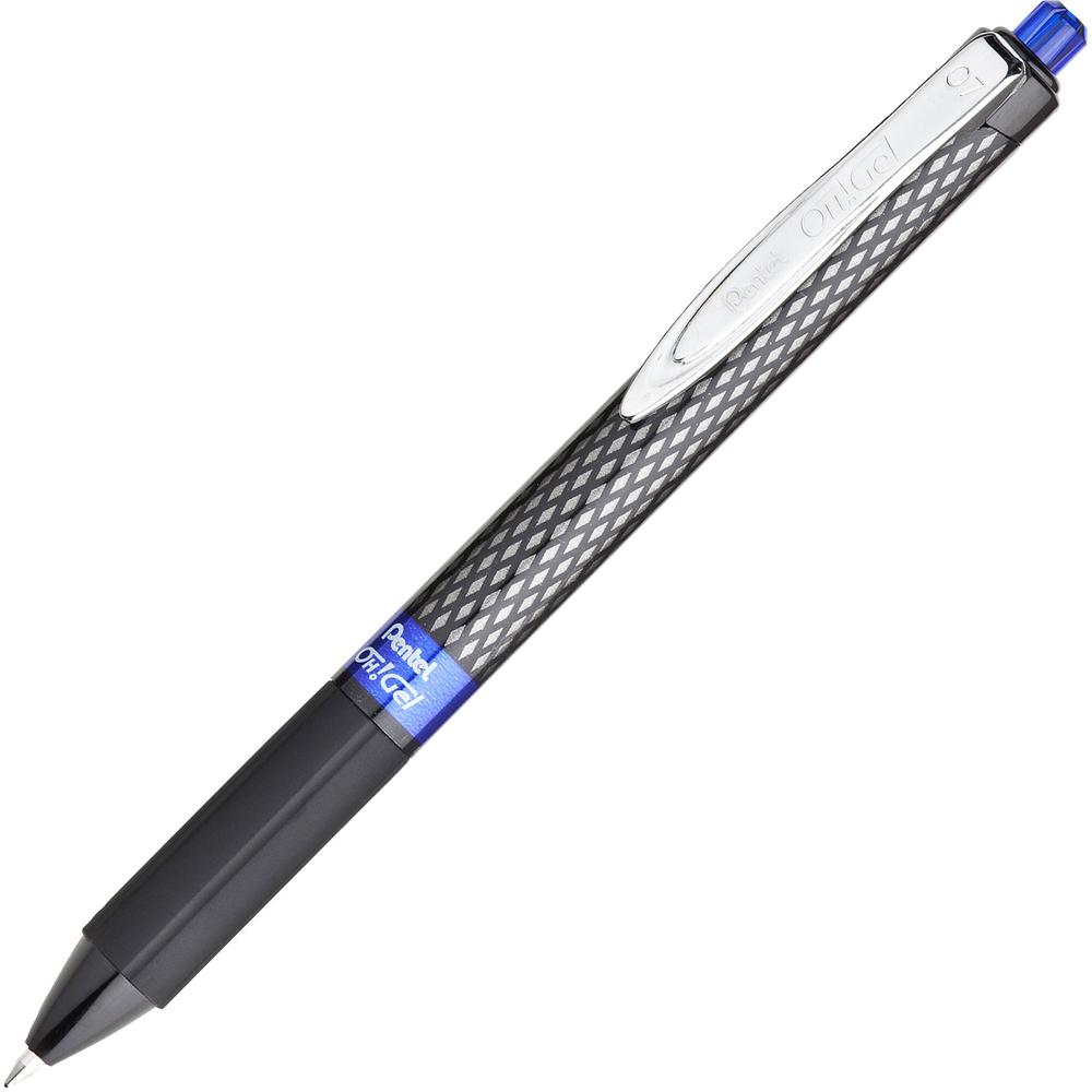 Pentel OH! Medium Point Gel Pens - Medium Pen Point - 0.7 mm Pen Point Size - Blue Gel-based Ink - Carbon Fiber Barrel - 1 Dozen. Picture 1