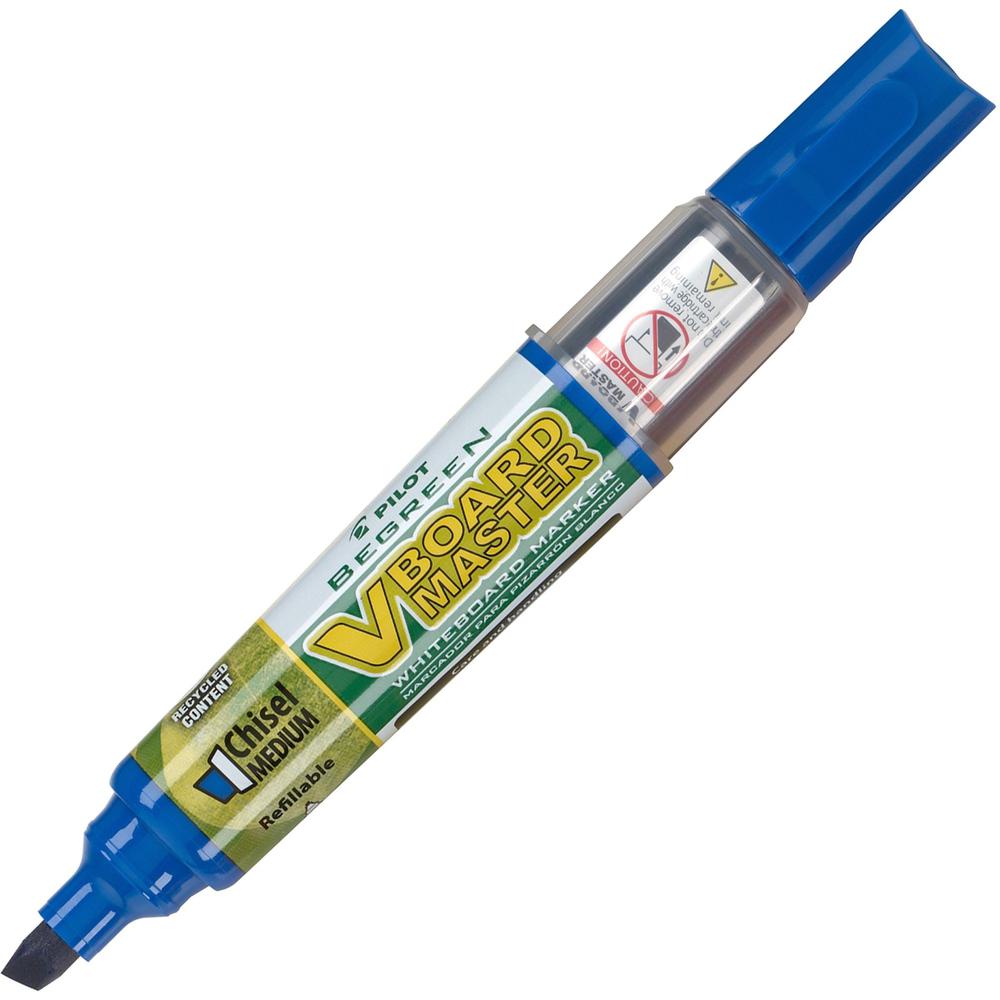 Pilot BeGreen Refillable VBoard Dry-erase Marker - Refillable - Blue Ink - 12 / Box. Picture 1