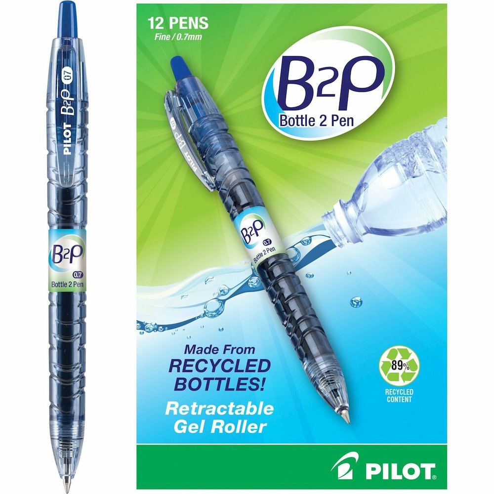 Pilot Fine Point Gel Pens - Refillable - Retractable - Blue Ink - Gel-based - Plastic Barrel - 1 Dozen. Picture 1