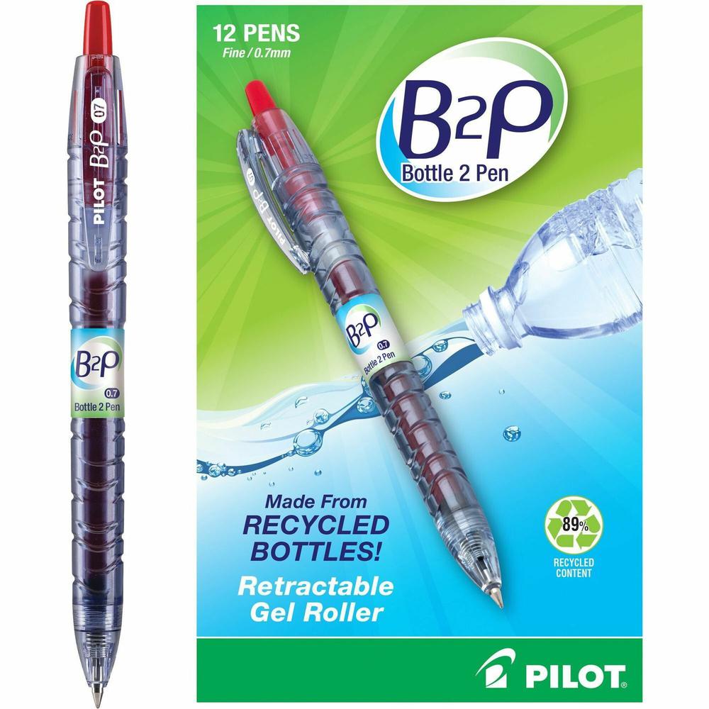 Pilot Fine Point Gel Pens - Refillable - Retractable - Red Ink - Gel-based - Plastic Barrel - 1 Dozen. Picture 1