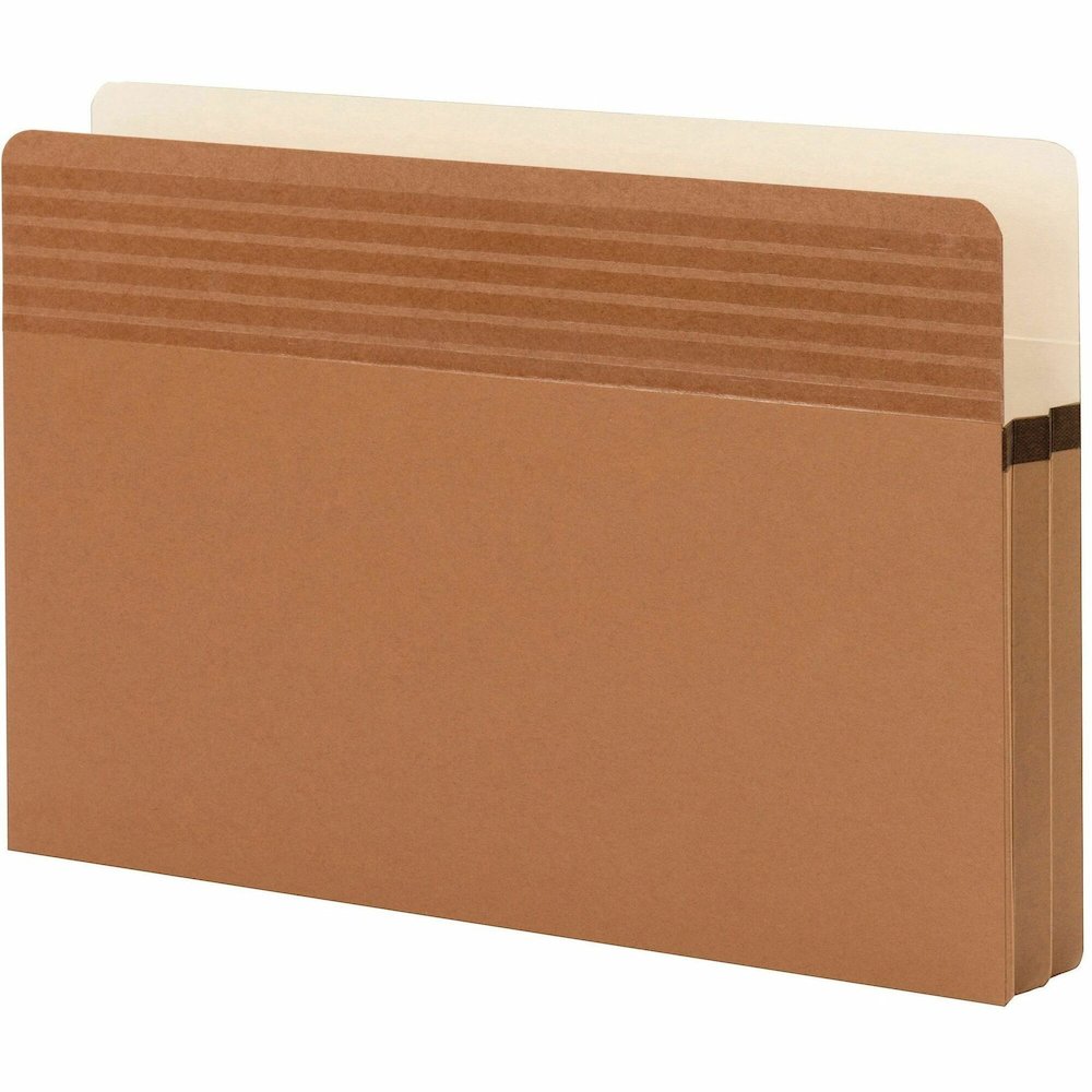 Smead Easy Grip Straight Tab Cut Legal Recycled File Pocket - 8 1/2" x 14" - 1 3/4" Expansion - Redrope - Tear Proof, Tear Resistant, Reinforced Gusset - 30% Recycled - 25 / Box. Picture 1