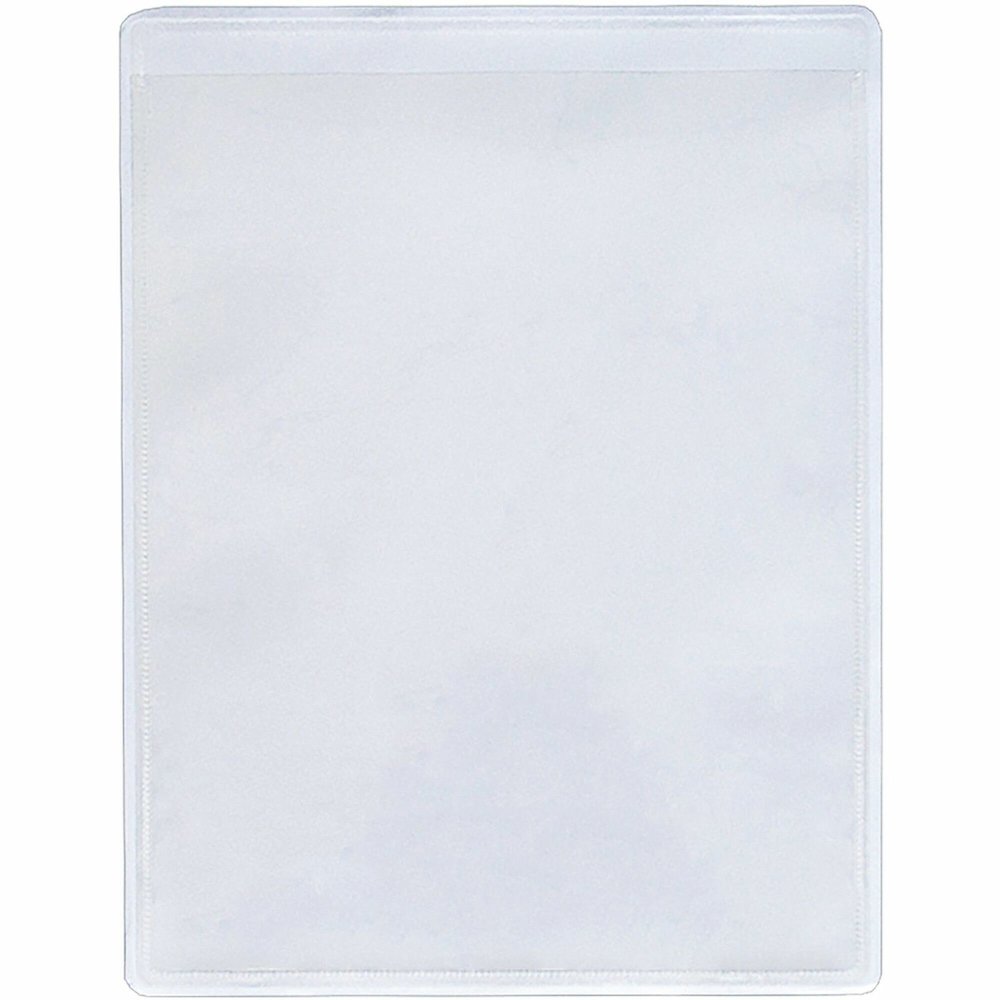 Business Source Self-Adhesive Shop Ticket Holders - 8.5" Height x 11" Width - Vinyl - Clear - 50 / Box. Picture 1