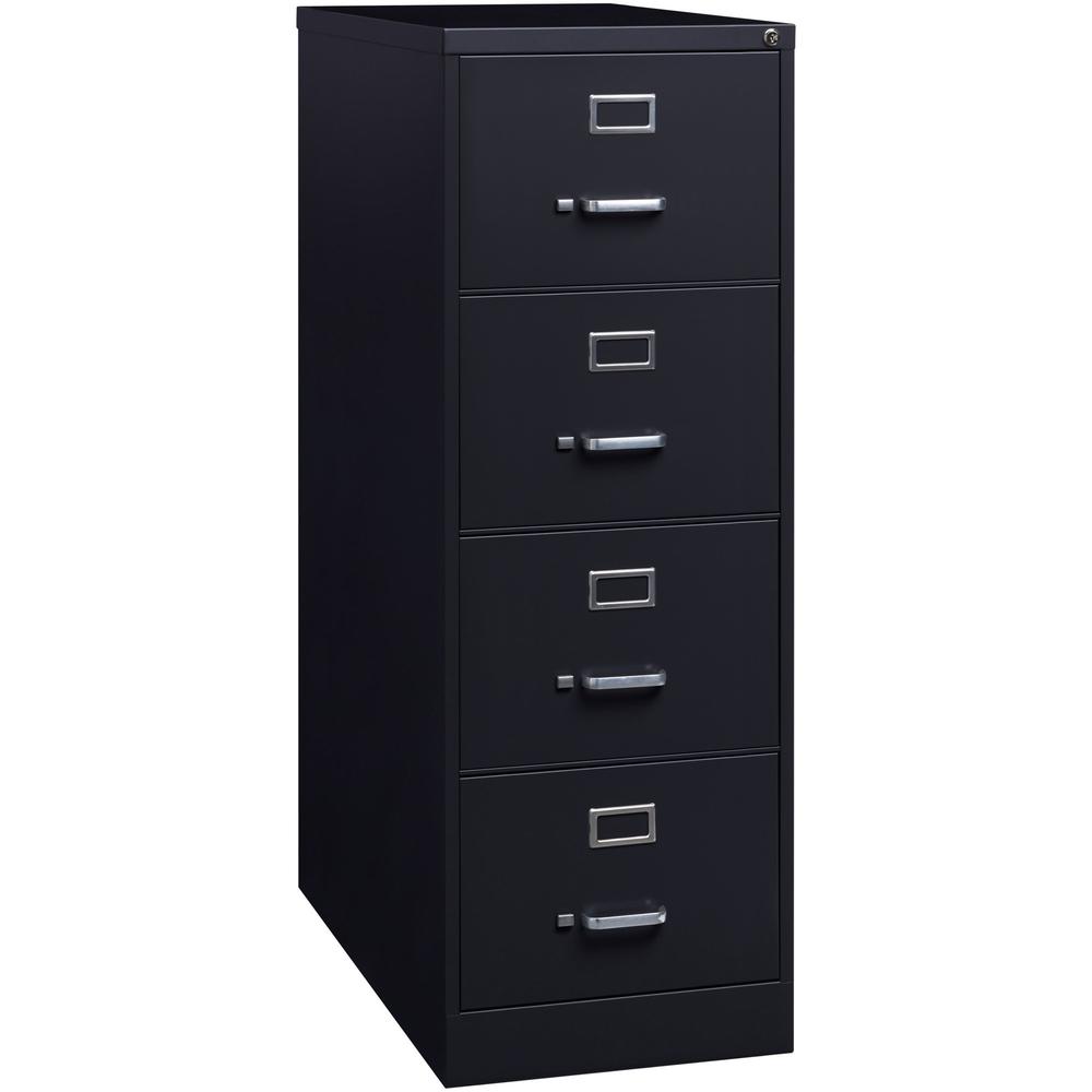 Lorell Fortress Series 26-1/2" Commercial-Grade Vertical File Cabinet - 18" Width x 26.5" Depth x 52" Height - 4 x Drawer(s) for File - Legal - Vertical - Lockable, Ball-bearing Suspension, Heavy Duty. Picture 1